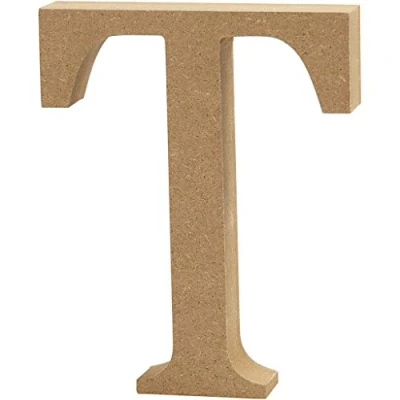 Image of Create Crafts Creativ 56329 MDF Letter (13cm H, 2cm Thick) T, Wood, Brown, 11 x 2 13 cm