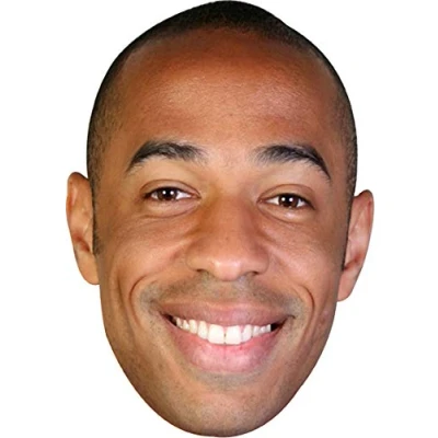 Image of FoxyPrinting Henry Thierry Footballer Celebrity Cardboard Party Face Mask Fancy Dress