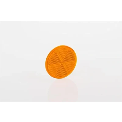 Image of Yellow (Amber) Self Adhesive Round Side Reflector Stick on Pack of 10 for Trailers Caravan Boat Fence Gate Posts Reflectors Safety Reflective (10, (Amber))