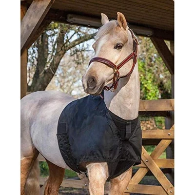 Image of LeMieux Anti Rub Bib in Black with Elastic Belly Straps Horse Wither Protection Perfect Fit Chest Guard Medium