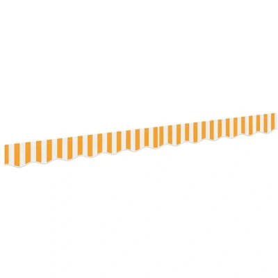 Image of vidaXL Awning Valance for 2.5 m Frame Yellow and White 2.3x0.2