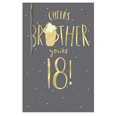 Image of Ukgreetings Birthday Card Cheers Brother You&#039;re 18