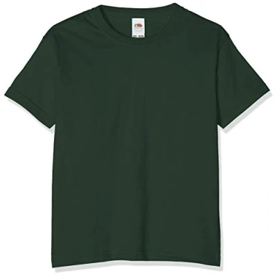 Image of FRUIT OF THE LOOM Unisex Kids Valueweight Short Sleeve T Shirt, Green (Bottle Green), 14 15 Years UK