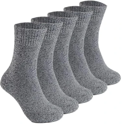 Image of Hocerlu 5 Pairs Men Thermal Socks Thick &amp; Warm Winter Socks, Thicken Cushion Wool Boot