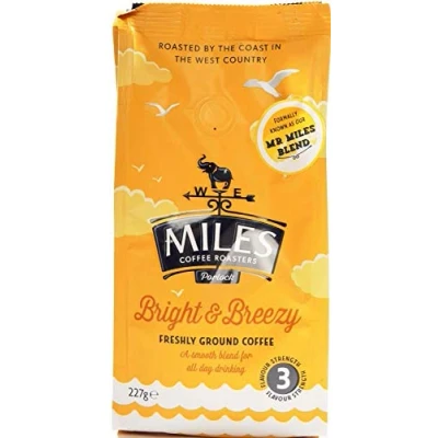 Image of Miles Hot Drink Range (Bright &amp; Breezy Ground Coffee 2 x 227g)