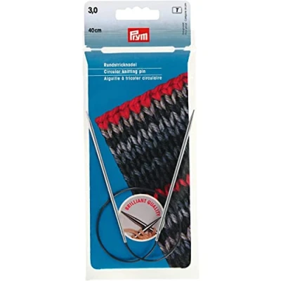 Image of Prym Circular Knitting Needle, Brass, Silver, 3 mm