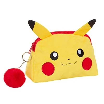 Image of Pokemon Toiletry Bag Pikachu Plush Make Up Cosmetic Toiletries Pencil Case Yellow