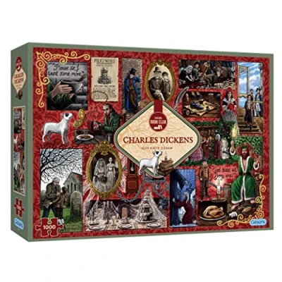 Image of Book Club: Charles Dickens 1000 Piece Puzzle Literature Jigsaw Sustainable for Adults Premium 100% Recycled Board Great Gift Gibsons Games