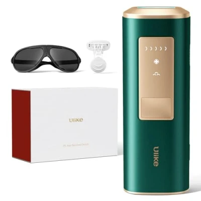 Image of IPL Hair Removal, Ulike Air 2 Patented Sapphire Ice Cooling Technology Removal Device for Truely Painless from Face to Toes Remover Women, Dark Green