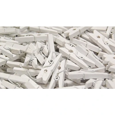 Image of celloexpress Pack of 25 25mm Mini Wooden Craft Pegs White