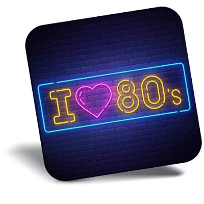 Image of Destination Vinyl ltd Fridge Magnet I Love 80&#039;s Neon Sign Effect 21713