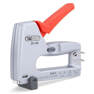 Image of Tacwise 1747 Z4 140 Heavy Duty 4 in 1 Metal Staple/Nail Gun, Uses Type and 91 Staples, 18G Nails 180 Headless Pins