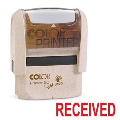 Image of Colop P20 Liquid Wood Received Eco Friendly Self Inking Stamp (Red Ink)