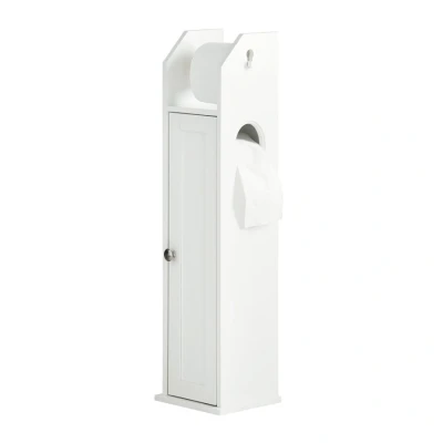 Image of Toilet Paper Roll Holder Freestanding Wood Bathroom Cabinet,FRG135 W Sobuy