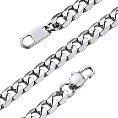 Image of GOLDCHIC JEWELRY Cuban Link Chain Necklace, 316L Stainless Steel Hip Hop Jewerly for Rapper