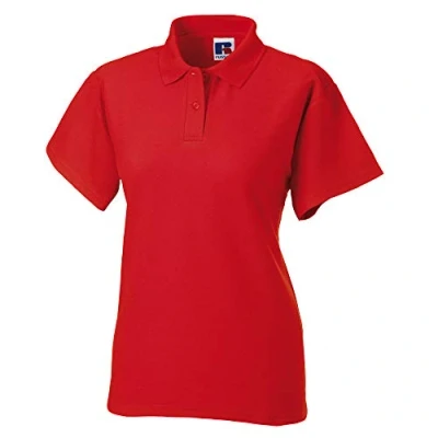 Image of Jerzees Colours Ladies 65/35 Hard Wearing Pique Short Sleeve Polo Shirt (XS) (Bright Red)