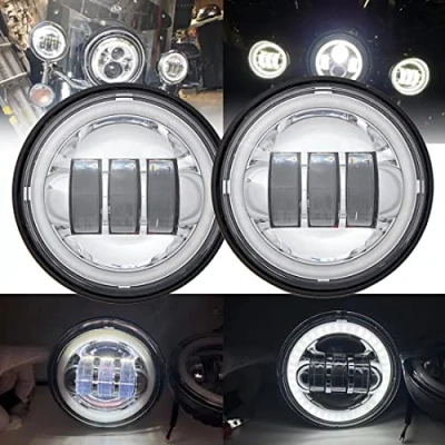 Image of SKUNTUGUANG 1 Pair 4.5 Inch Led Fog Light with Angel Eyes (White)
