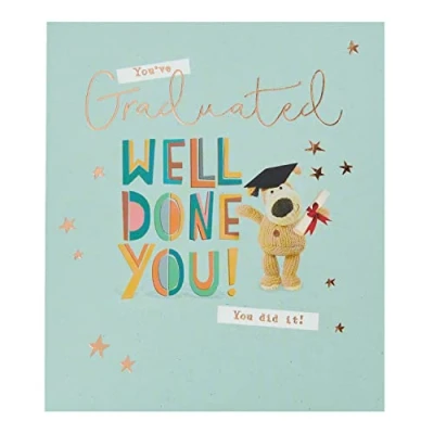 Image of Boofle Graduation Card &#039;Well Done You&#039; Cute Design for Male or Female