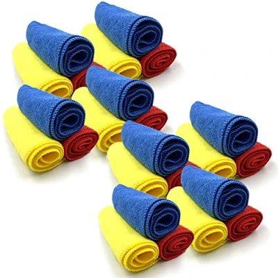 Image of Multipurpose Microfibre Cleaning Cloth 40cm x Super Soft, Washable and Lint Free Cloths for Wiping Your Kitchen, Bathroom, Windows, Cars (24 Cloth)