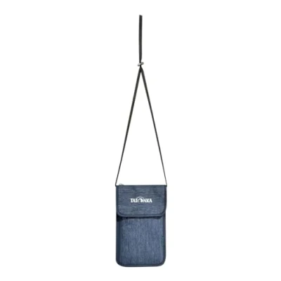 Image of Tatonka Neck Wallet with Two Zip Compartments and a Large Slip Compartment Suitable for EU Passports 14 x 22 1 cm Navy
