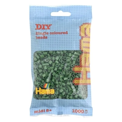 Image of Hama Beads Bag Approx. 1000 Midi Fuse Mosaic Decoration Arts &amp; Craft for Creative Children Ages 5+ Forrest Green
