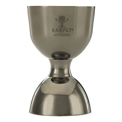 Image of Barfly M37098BK Heavy Duty Straight Rim Bell Jigger, Stainless Steel, 50 milliliters, Gun Metal Black