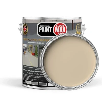 Image of PaintMax Industrial PU150 Polyurethane Concrete Floor Paint Coating (Cream, 10 Litre)