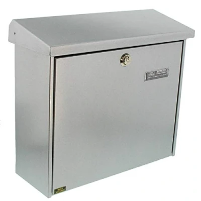Image of Burg Wächter Comfort 913 SI Briefkasten Stahlblech Silber Steel Mailbox, Silver, Integriertes Zeitungsfach Verzinkter Stahl