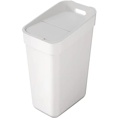 Image of Curver Ready to Collect 100% Recycled 30L Kitchen Accessories Recycling Lift Top Bin White with Light Grey Lid