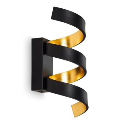Image of hofstein LED Wall lamp Rezat, Light Made of Metal in Black/Gold, spot, 3 x watt, 450 Lumen, 3000K, Interior lightlight Effect on The