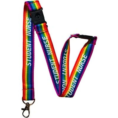 Image of 20mm Rainbow Student Nurse Lanyard with Triple (3 Point) Safety Breakaway