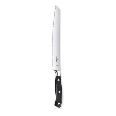 Image of Victorinox Grand Maître, professional bread and pastry forged knife, extra sharp blade, serrated edge, 23 cm, stainless steel, black