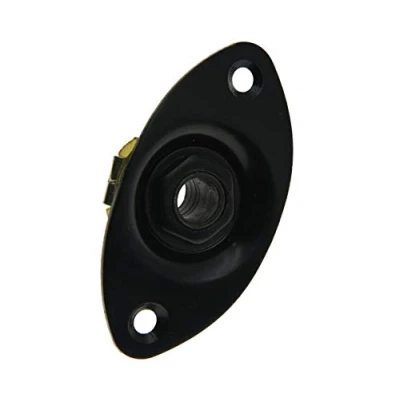 Image of Black Electric Guitar Jack Plate Oval Socket