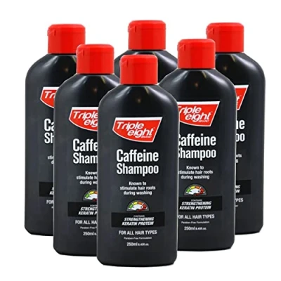 Image of Triple Eight Caffeine Shampoo for All Hair Types 250ml, White, 1500 millilitre, (Pack of 6)