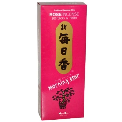 Image of Nippon Kodo, Morning Star, Rose Incense, 200 Sticks &amp; Holder