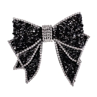 Image of 1piece DIY Beaded Crystal Bow Knot Patches Diamond Applique Rhinestones Motifs Badges Sewing for Shoes Clothes Decorated TH863 (C)