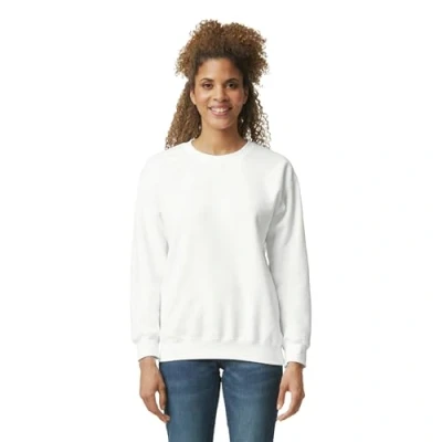 Image of GILDAN Men&#039;s Fleece Crewneck Sweatshirt, Style G18000, White, XL