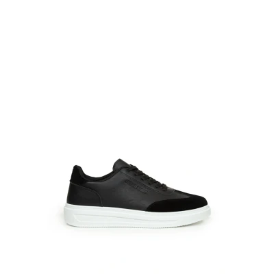 Image of Original Penguin Mens &#039;MODE&#039; Cupsole Trainer Black Imitation Leather Size UK 10