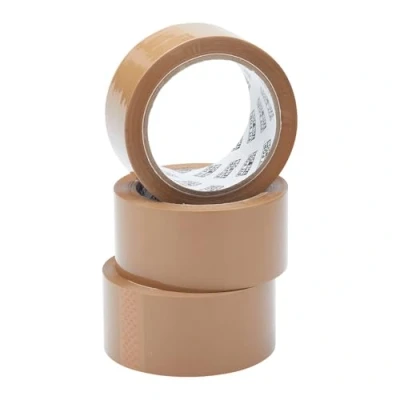 Image of Fit for The Job Parcel Tape Heavy Duty Brown Packing Boxes, 48mm x 66m, 3 Rolls Low Noise General Purpose Tape, Secure Sticky Seal, Perfect Moving House