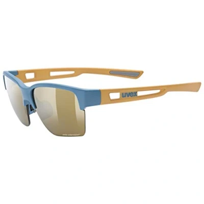 Image of uvex Sportstyle 805 CV Outdoor Glasses for Men and Women Mirrored Lenses Contrast Enhancing Blue/Champagne Daily One Size