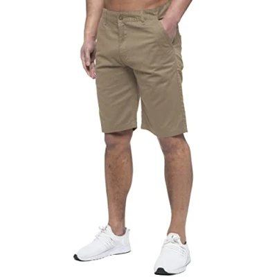 Image of 989Zé ENZO Mens Chino Shorts Cotton Regular Fit Summer Casual Smart Half Pants EZS429 Beige 40