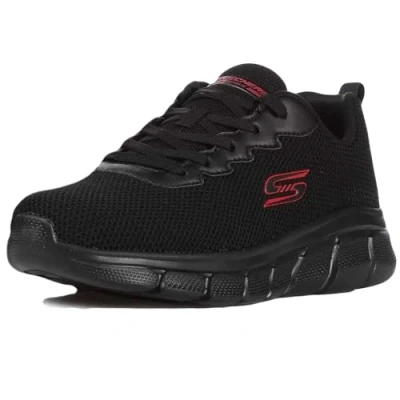 Image of Skechers Men&#039;s BOBS B Flex CHILL Edge Trainers, Black Knit, 8 UK