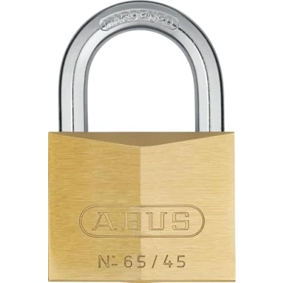 Image of ABUS padlock Brass 65/45 Cellar lock, locker lock and much more body Hardened steel shackle security level 5