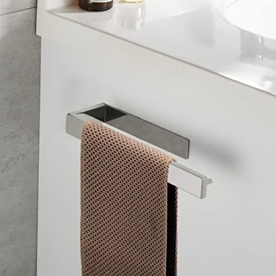 Image of Lolypot Towel Holder Bar Ring Without Drilling 304 Stainless Steel Self Adhesive Rack Bathroom Accessory for Kitchen and