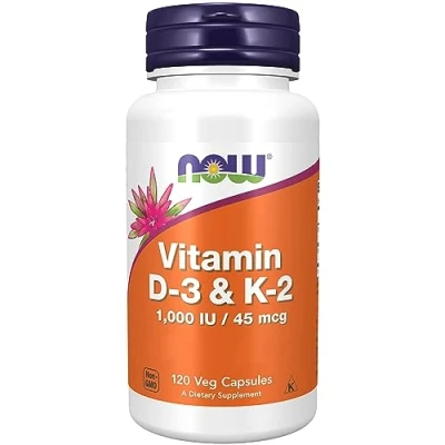 Image of Now Foods, Vitamin D3 &amp; K2, 1,000IU, 120 Capsules, Lab Tested, Multivitamins, Gluten Free, Soy Vegetarian