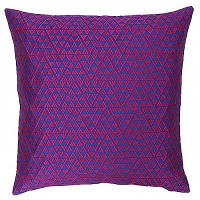 Image of Paoletti Louvre Geometric Jacquard Feather Filled Cushion Red One Size