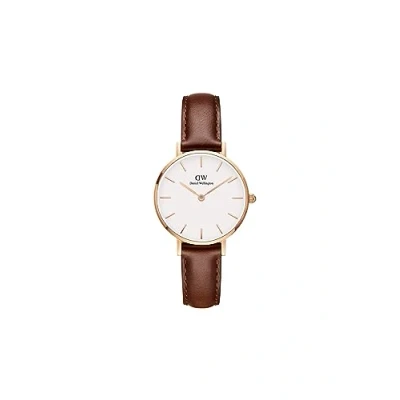 Image of Daniel Wellington Petite St Mawes, Brown/Rose Gold Watch, 28mm, Leather, for Women
