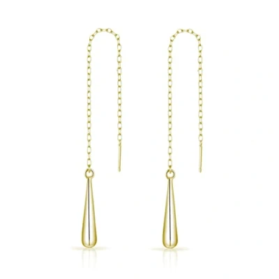 Image of Philip Jones Gold Plated Sterling Silver Teardrop Thread Earrings
