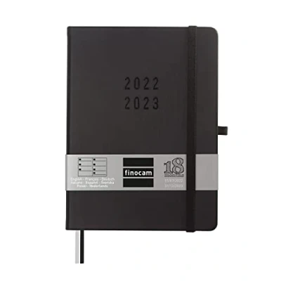 Image of Finocam Agenda 2022 2023 Minimum 18 Months Week Horizontal View July December (18 months) Black International