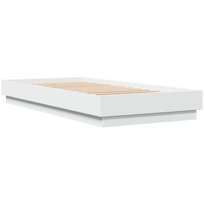 Image of vidaXL Bed Frame without Mattress with LED Lights White 100x200 cm
